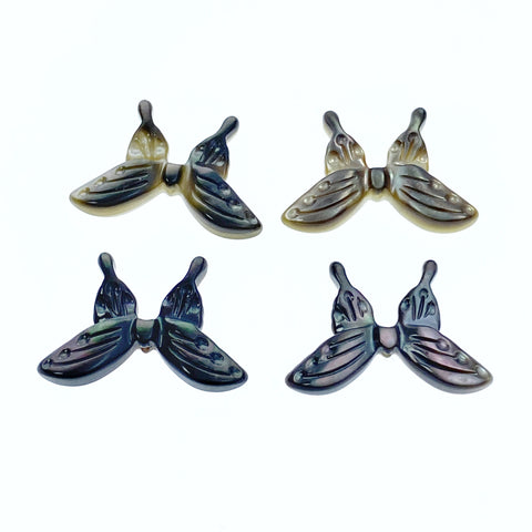 4pc 20mm Butterfly Black Mother Of Pearl Shell Bead Charms Pendants For DIY Jewelry Minimalist Design Earrings Natural & Organic BM-0089