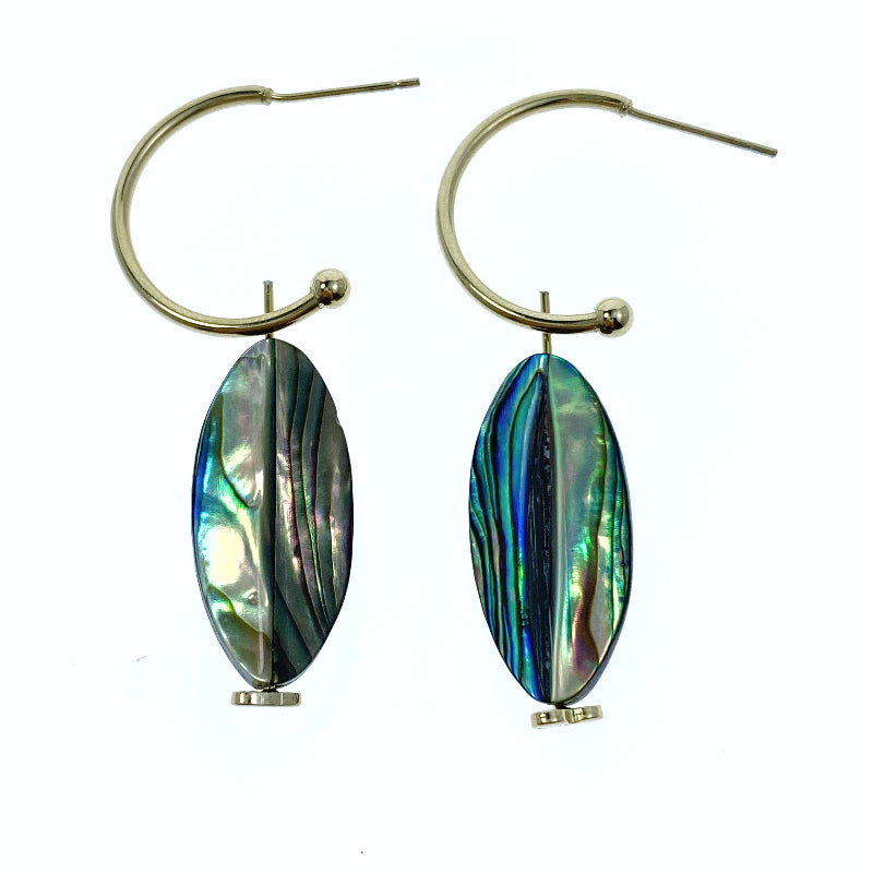 4pc Oval Beads Abalone Shell Hand Made AB-0015