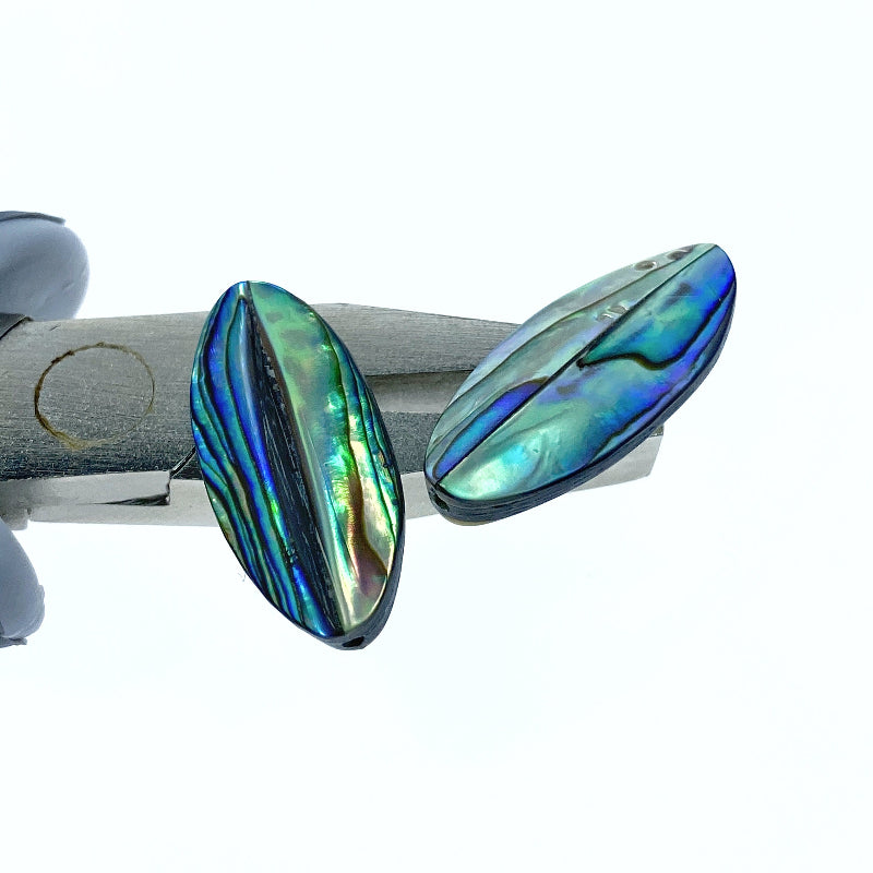 4pc Oval Beads Abalone Shell Hand Made AB-0015