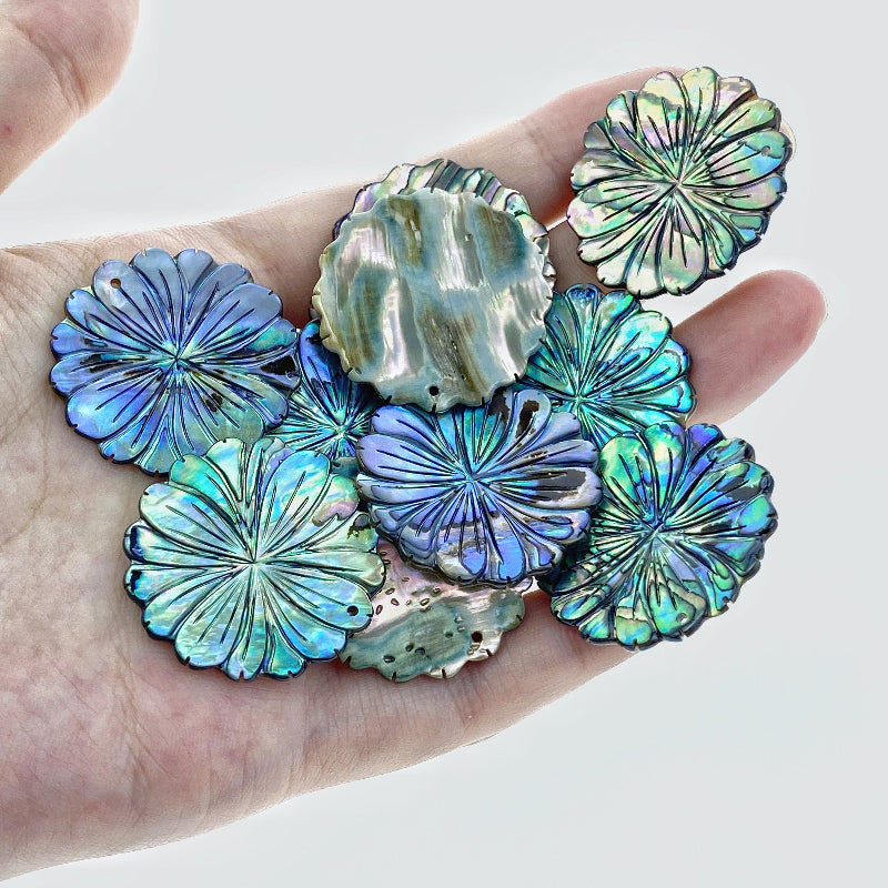 Abalone Daisy Flower Beads AB-0002