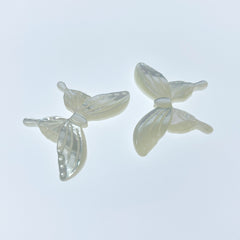 Butterfly Beads White Mother Of Pearl Hand Carved Pendants WM-0027