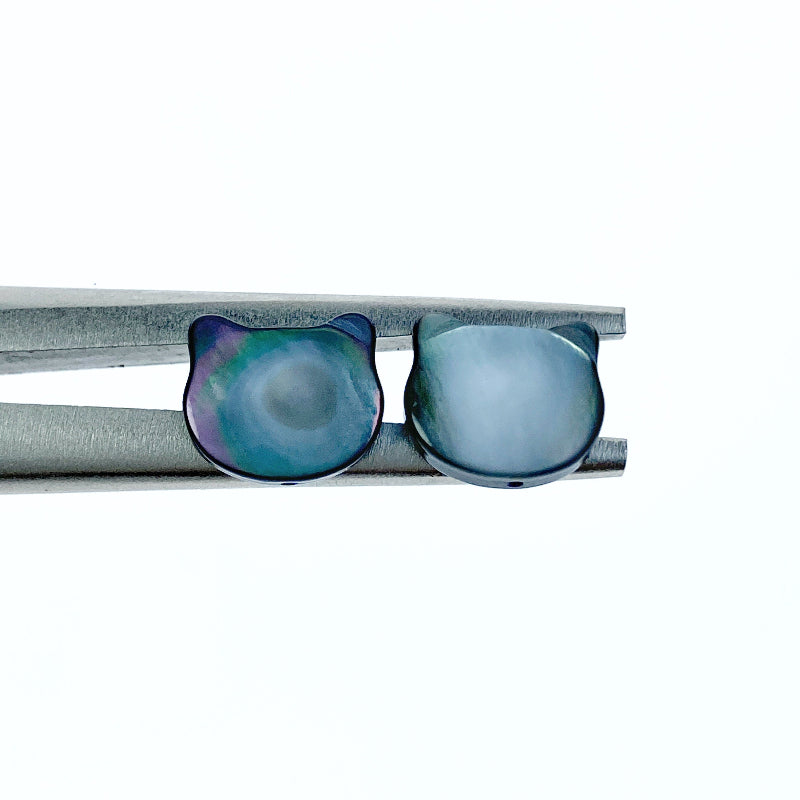 Cat Shaped Beads Black Natural Mother Of Pearl BM-0069