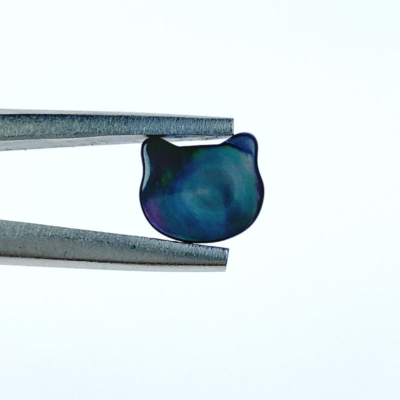 Cat Shaped Beads Black Natural Mother Of Pearl BM-0069