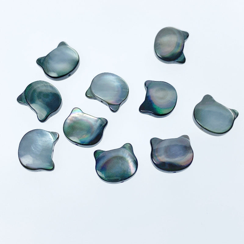 Cat Shaped Beads Black Natural Mother Of Pearl BM-0069