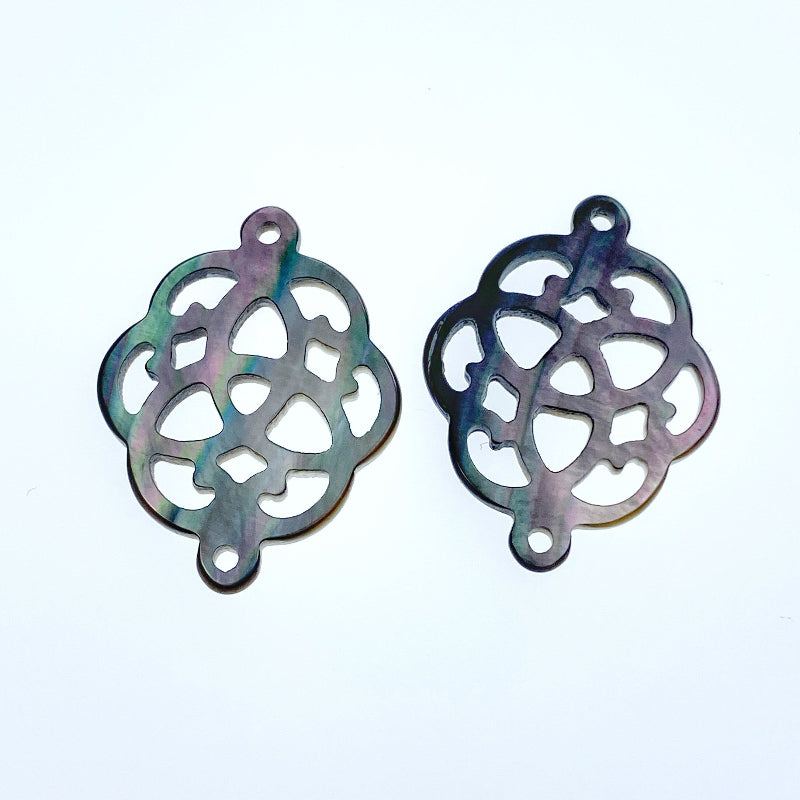 Celtic Knot Beads Black Mother of Pearl BM-0004