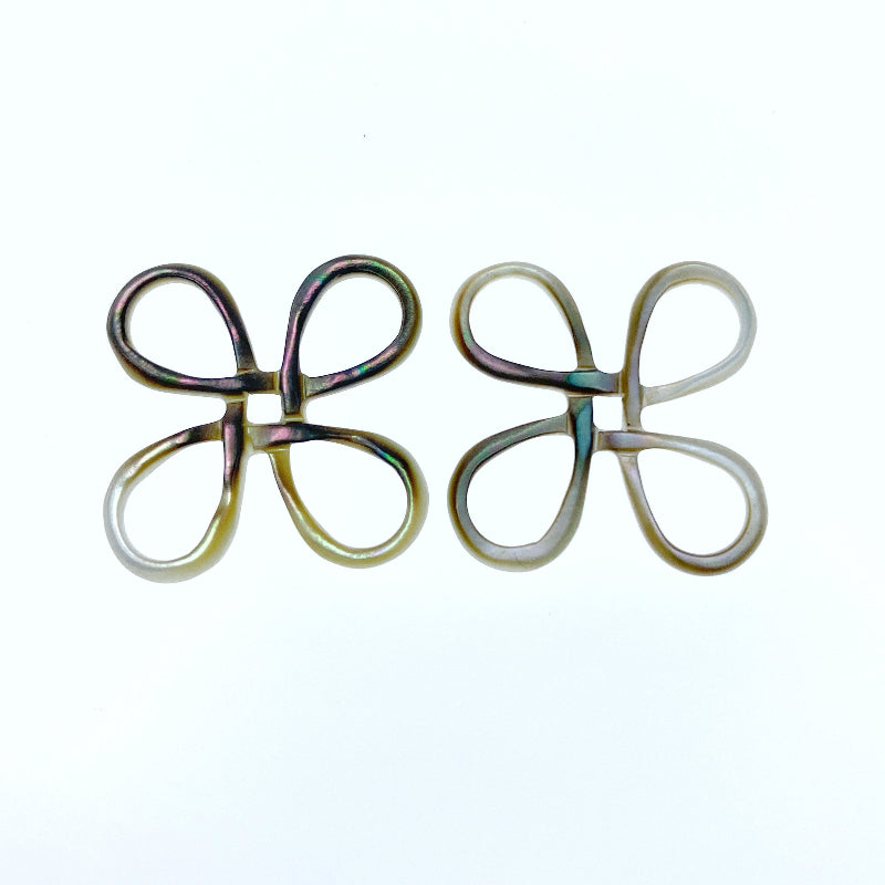 Chinese Knot Connector Beads Black Mother of Pearl BM-0043