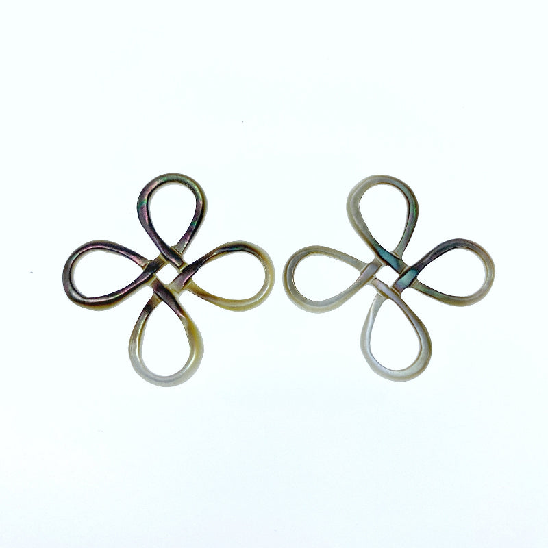 Chinese Knot Connector Beads Black Mother of Pearl BM-0043