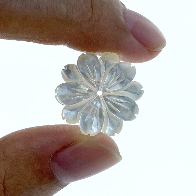 Daisy Flower Beads White Mother Of Pearl WM-0023
