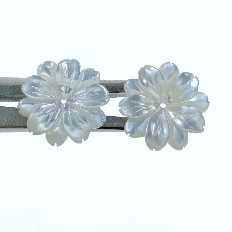 Daisy Flower Beads White Mother Of Pearl WM-0023