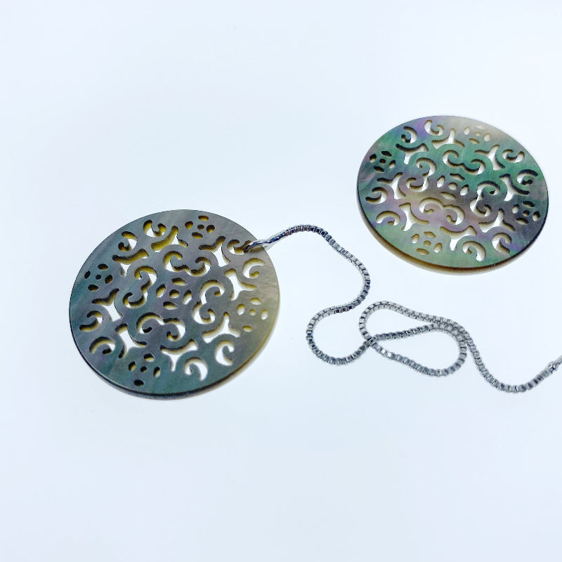 Filigree Beads Black Mother Of Pearl BM-0094