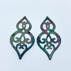 Filigree Drop Beads Black Mother Of Pearl BM-0040