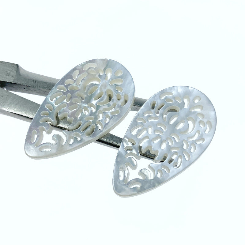 Filigree Drop Beads Mother of Pearl WM-0198-5