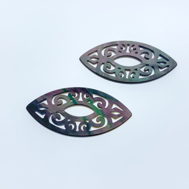 Filigree Marquise Beads Mother of Pearl BM-0093