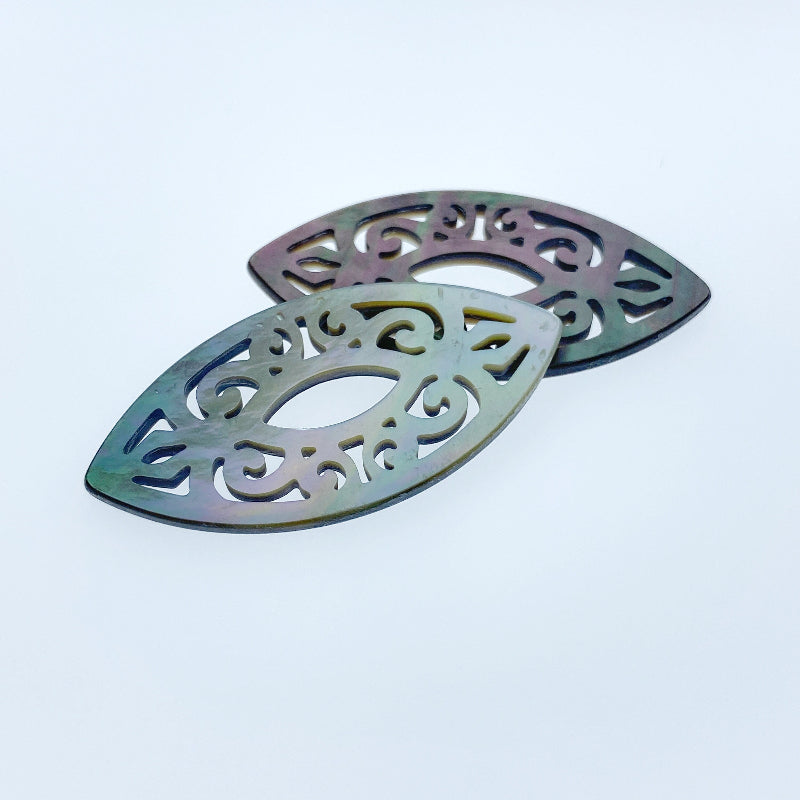Filigree Marquise Beads Mother of Pearl BM-0093