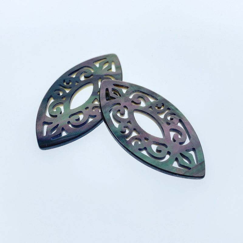 Filigree Marquise Beads Mother of Pearl BM-0093