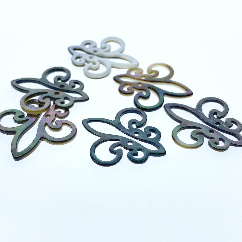 Fleur Di Lis Beads Black Mother Of Pearl BM-0039