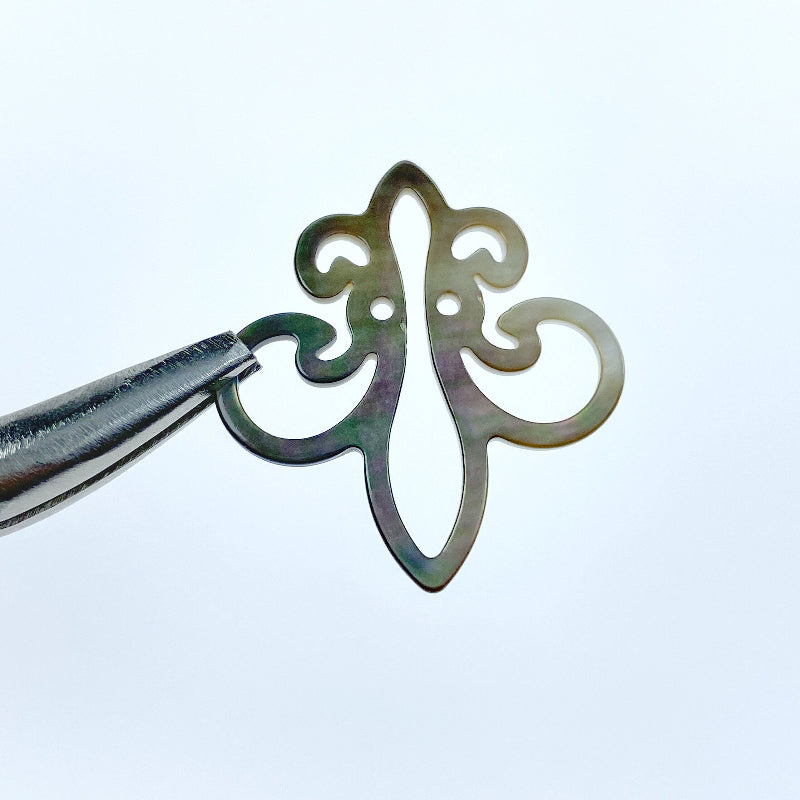 Fleur Di Lis Beads Black Mother Of Pearl BM-0039