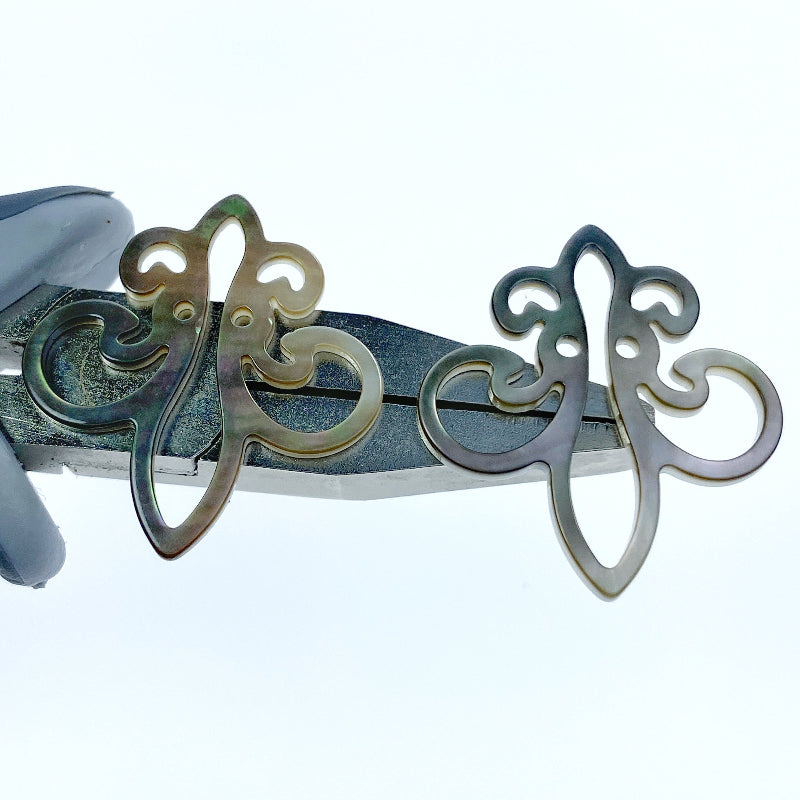 Fleur Di Lis Beads Black Mother Of Pearl BM-0039