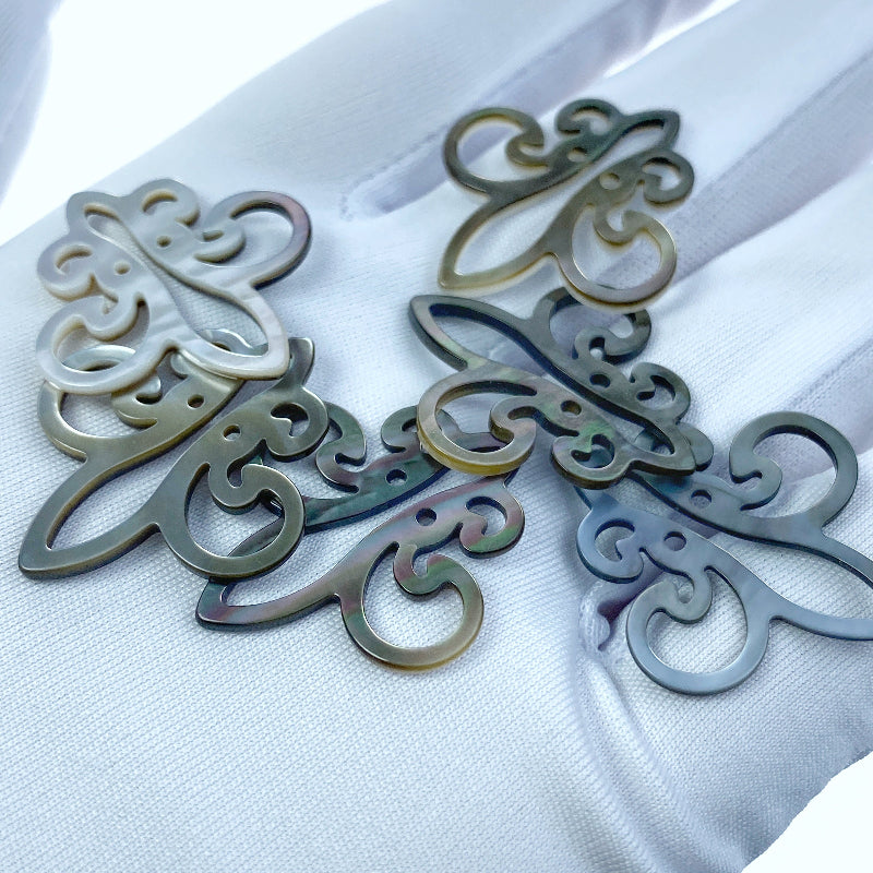 Fleur Di Lis Beads Black Mother Of Pearl BM-0039