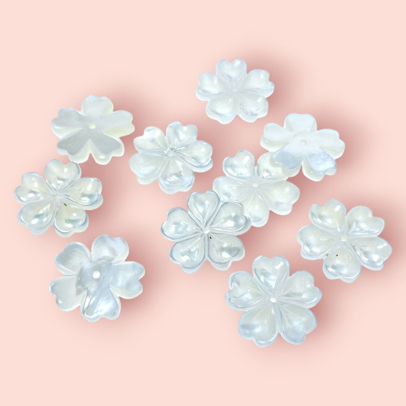 Buy Flower Beads White Mother Of Pearl BestBeadSupply.com