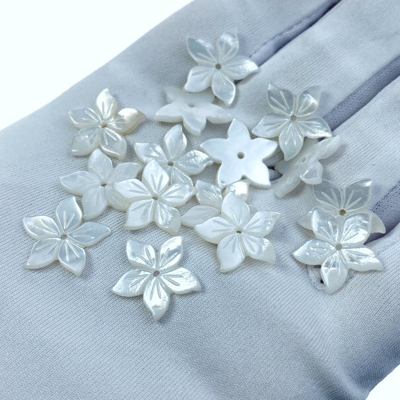 Flower Beads White Mother Of Pearl WM-0006