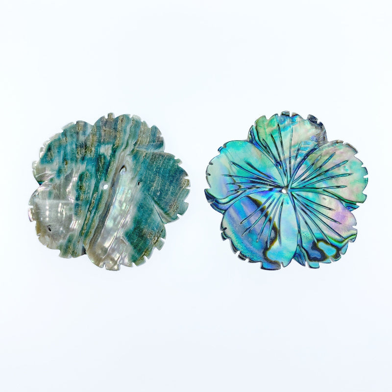Hibiscus Flower Beads Abalone Shell AB-0019