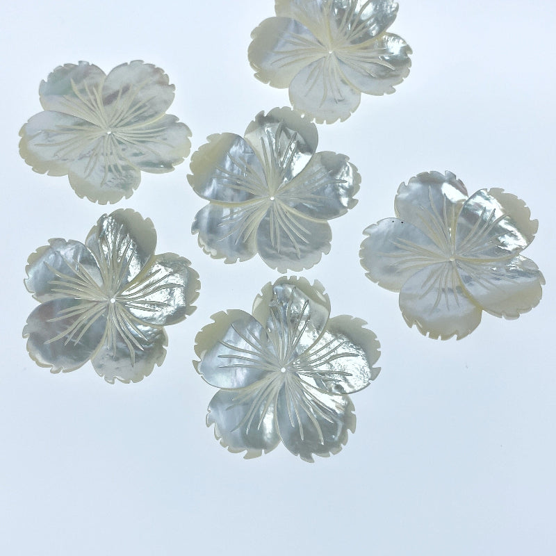 Hibiscus Flower Beads Mother Of Pearl WM-0168