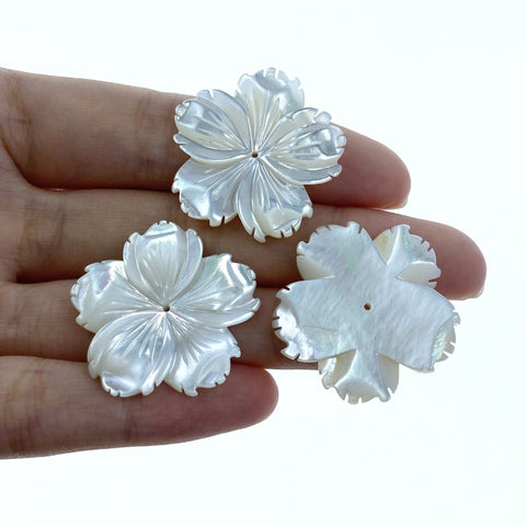 Hibiscus Flower Beads Mother Of Pearl WM-0222