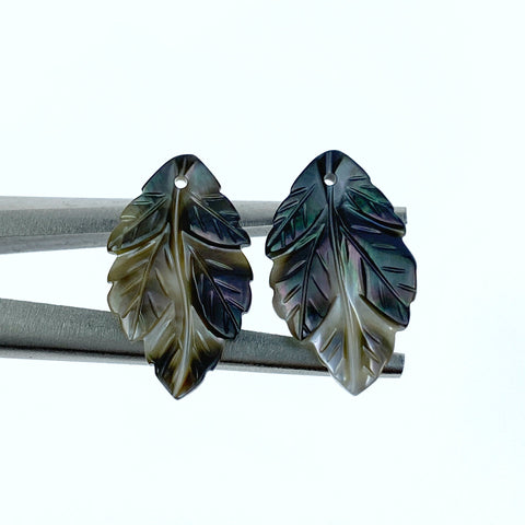 Leaf Beads Black Mother Of Pearl BM-0115