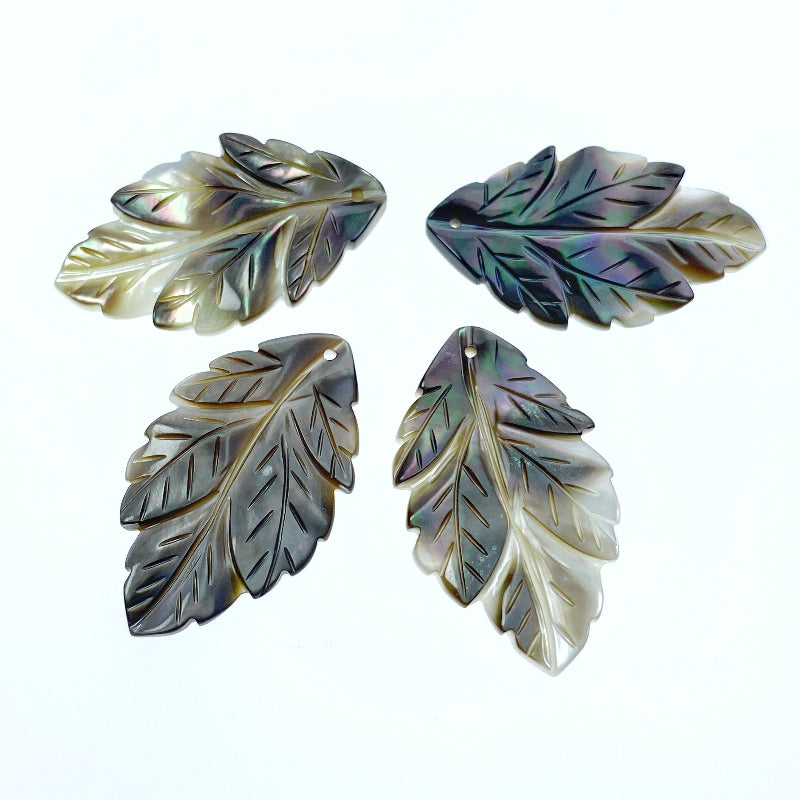 Leaf Beads Black Mother of Pearl BM-0068