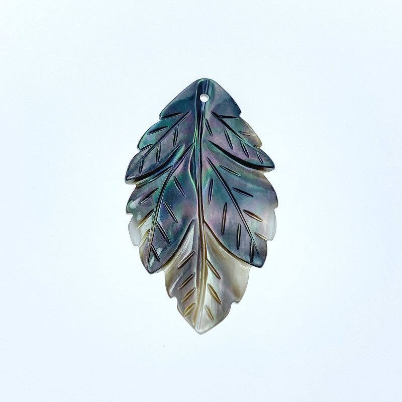 Leaf Beads Black Mother of Pearl BM-0068