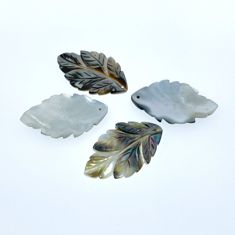 Leaf Beads Black Mother of Pearl BM-0068