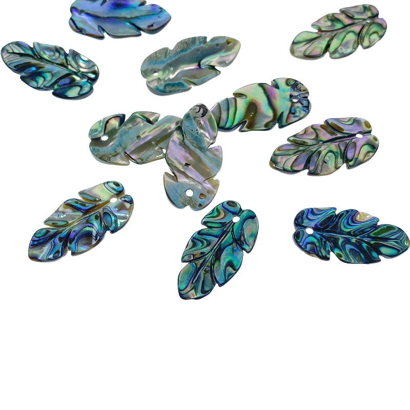 Leaf Beads Natural Abalone Paua Shell AB-0014