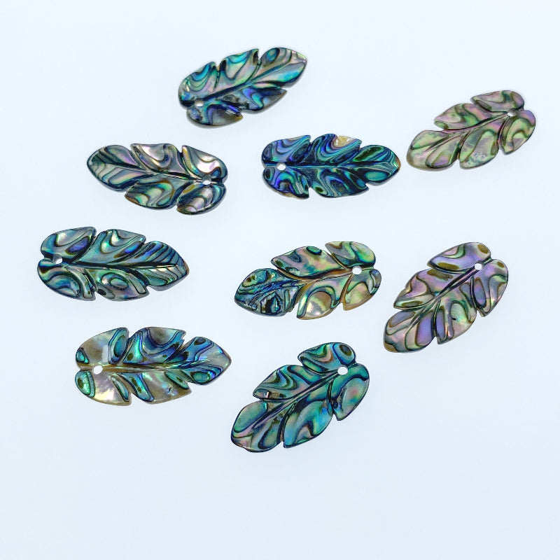 Leaf Beads Natural Abalone Paua Shell AB-0014