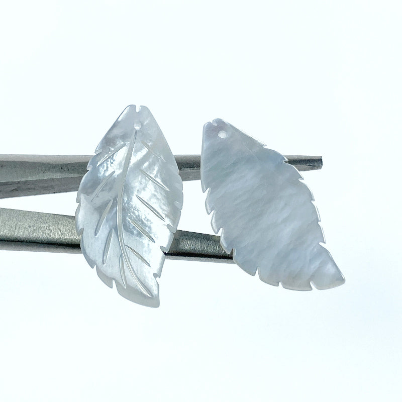 Leaf Beads White Mother Of Pearl Pendants WM-0220