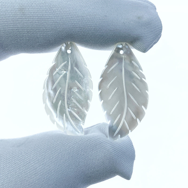 Leaf Beads White Mother Of Pearl Pendants WM-0220