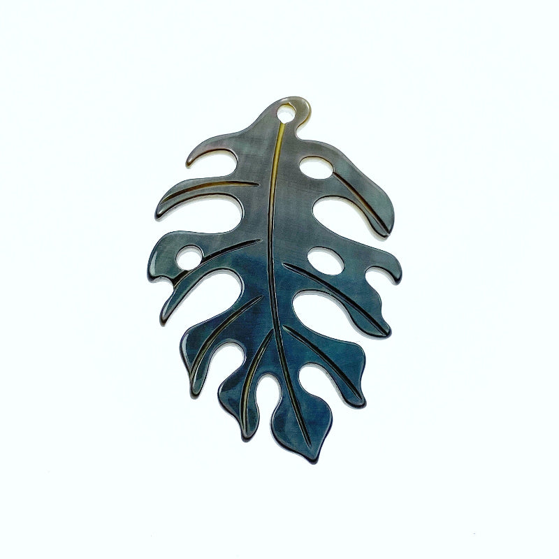 Monstera Leaf Beads Black Mother Of Pearl BM-0005