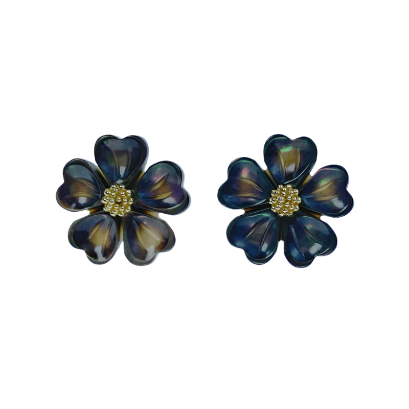 Petal Flower Beads Black Mother Of Pearl BM-0104