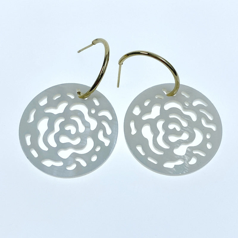 Rose Beads White Mother Of Pearl FWM-0004