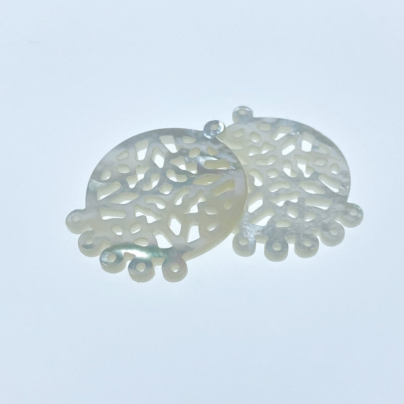 Round Filigree Beads Mother of Pearl WM-0075