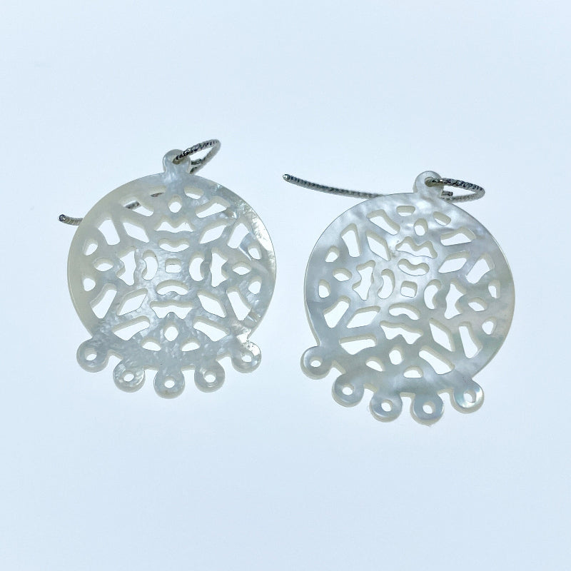 Round Filigree Beads Mother of Pearl WM-0075