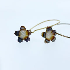 10pc Sakura Flower Black Mother Of Pearl Beads 10mm Hand Carved Japanese Flower Charms Pendants BM-0047