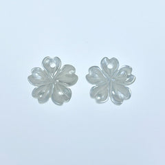 10pc Sakura Cherry Blossom Flower Beads White Mother Of Pearl 10mm WM-0096