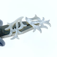 2pc 20mm x 30mm Black Mother of Pearl Deer Antler Shape Pendants WM-0115