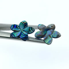 2pc Plumeria Flower Abalone Shell 20mm Hand Carved Pendants AB-0012