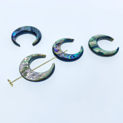 2pc 20mm Abalone Shell Crescent Moon Beads For DIY Earrings Jewelry Minimalistic Design AB-0005