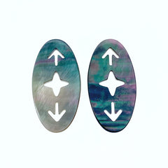 2pc 15mm x 30mm Black Mother of Pearl Oval Arrow Pendant BM-0080