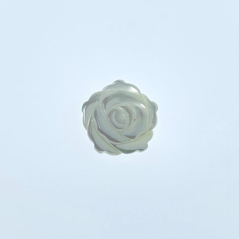 10pc Rose Flower Beads White Mother Of Pearl Double Sided Hand Carved Jewelry Earring Making Components Floral Bead Charms Hand Made WM-0051