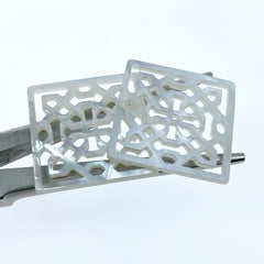 filigree square mother of pearl beads WM-0149