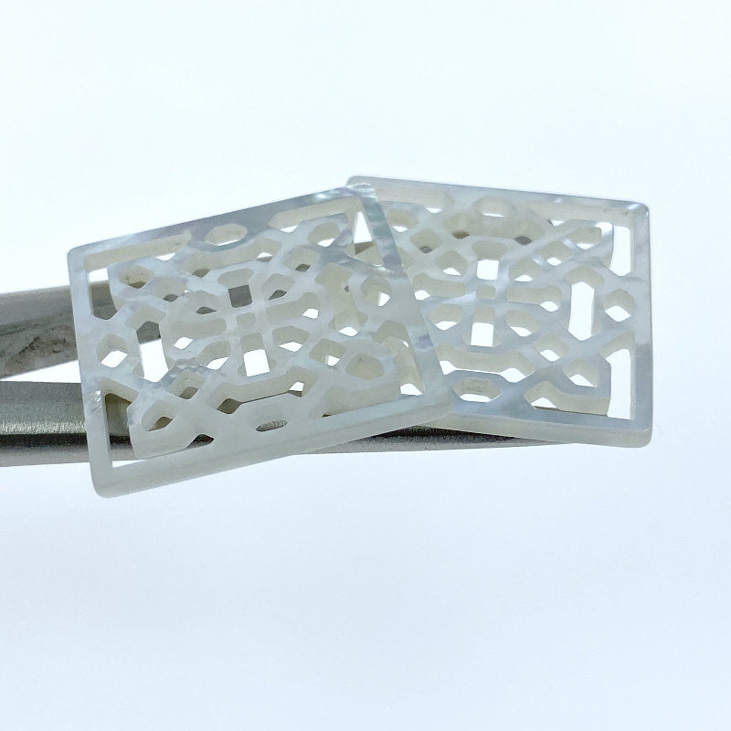 filigree square mother of pearl beads WM-0149-5